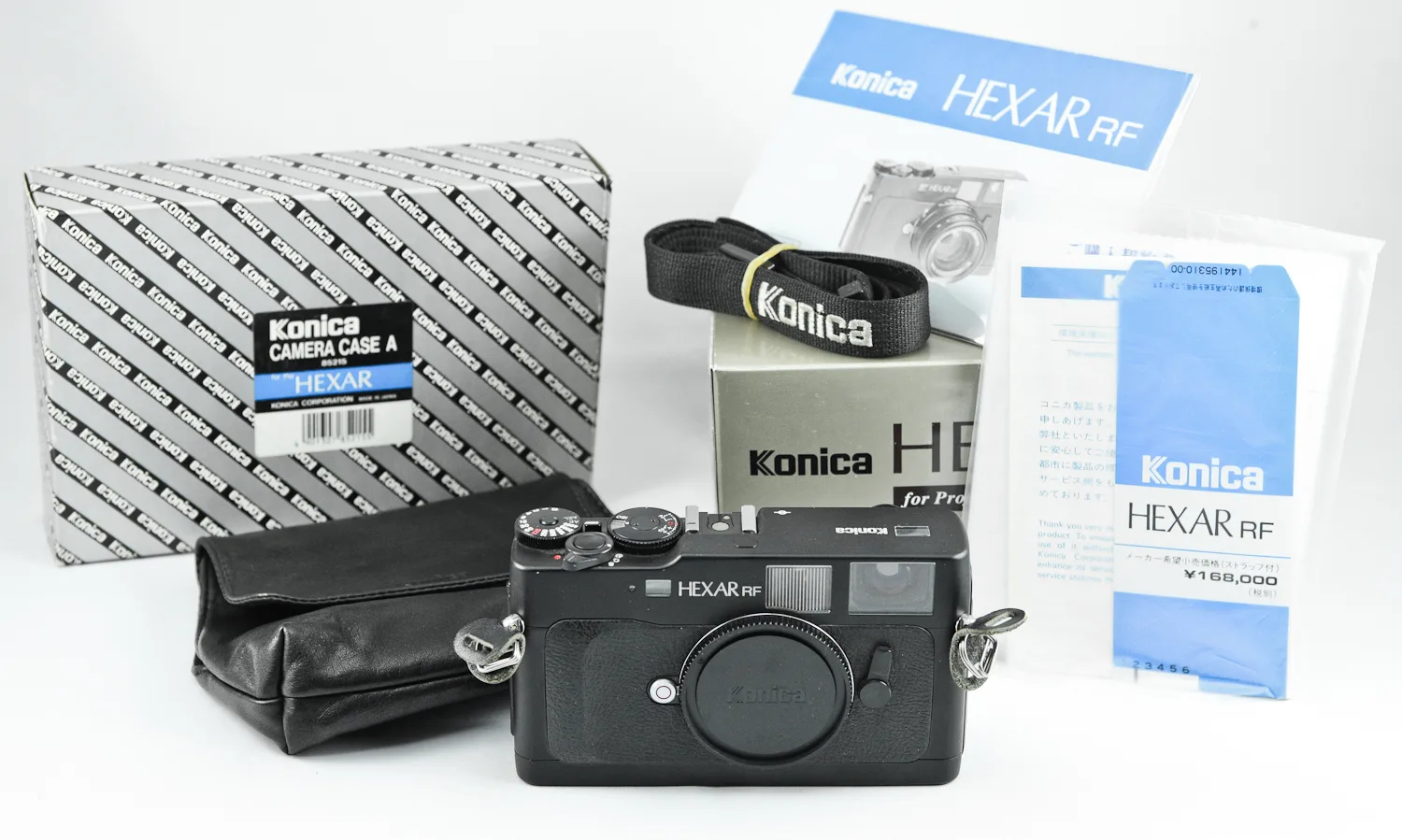 코니카 헥사 RF 박스와 케이스, 50mm 번들 렌즈 구성